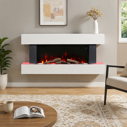 Wall Mounted/Freestanding Electric Fireplace with Mantel