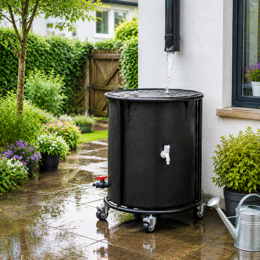 Portable Rain Barrel with Castors