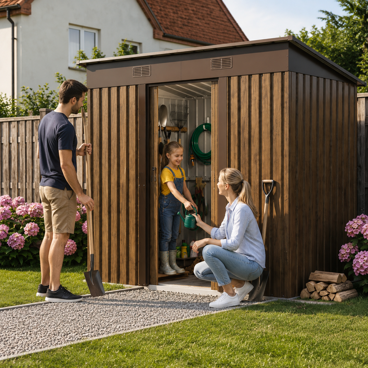 4 x 8FT Metal Storage Tool Shed for Garden Patio