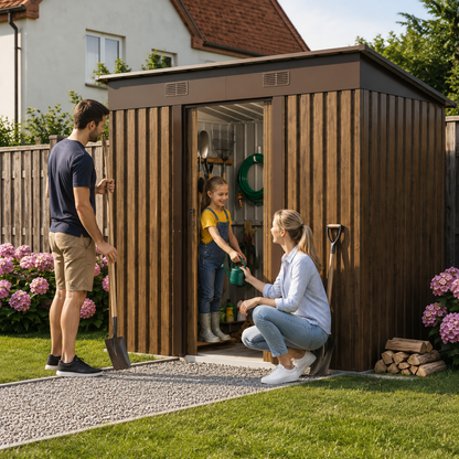 4 x 8FT Metal Storage Tool Shed for Garden Patio