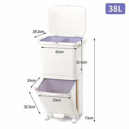 White Rubbish Dustbin Recycling Bin Rubbish Trash Home Kitchen