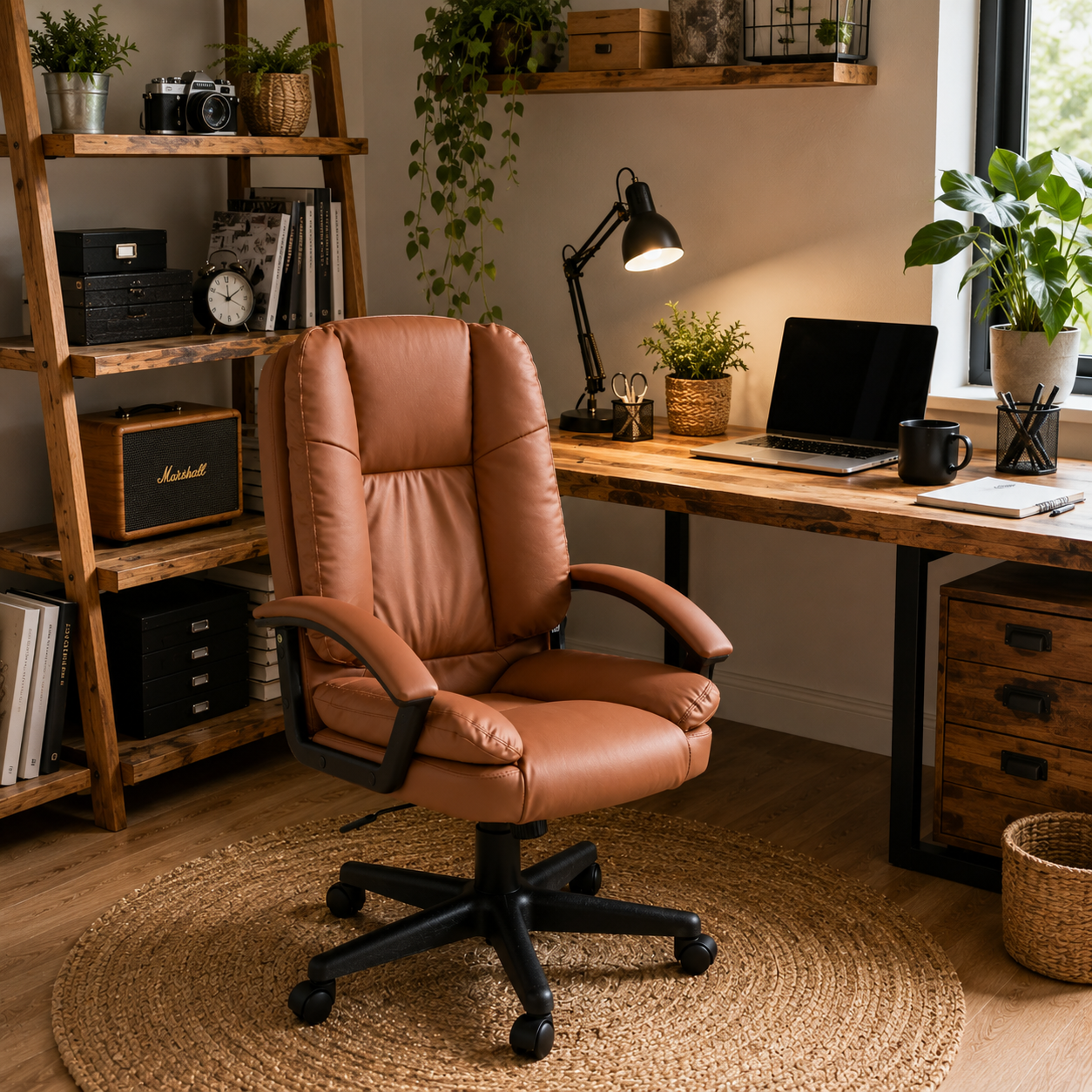 Height-Adjustable Reclining Office Chair