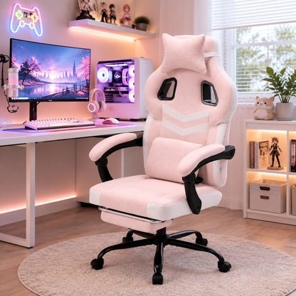Height-Adjustable Ergonomic Reclining Gaming Chair with Massage Lumbar Support & Footrest