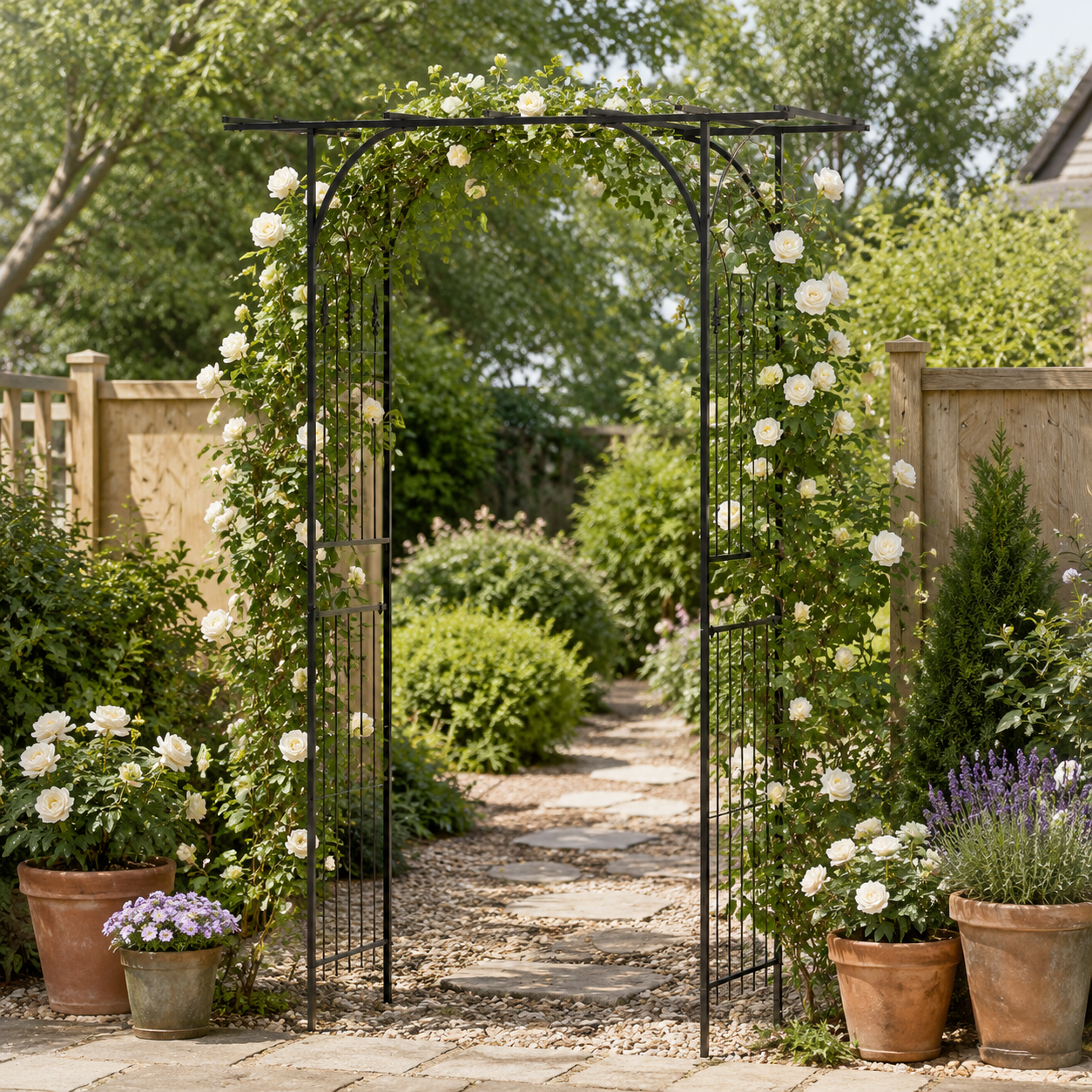 Black Metal Garden Arch Trellis