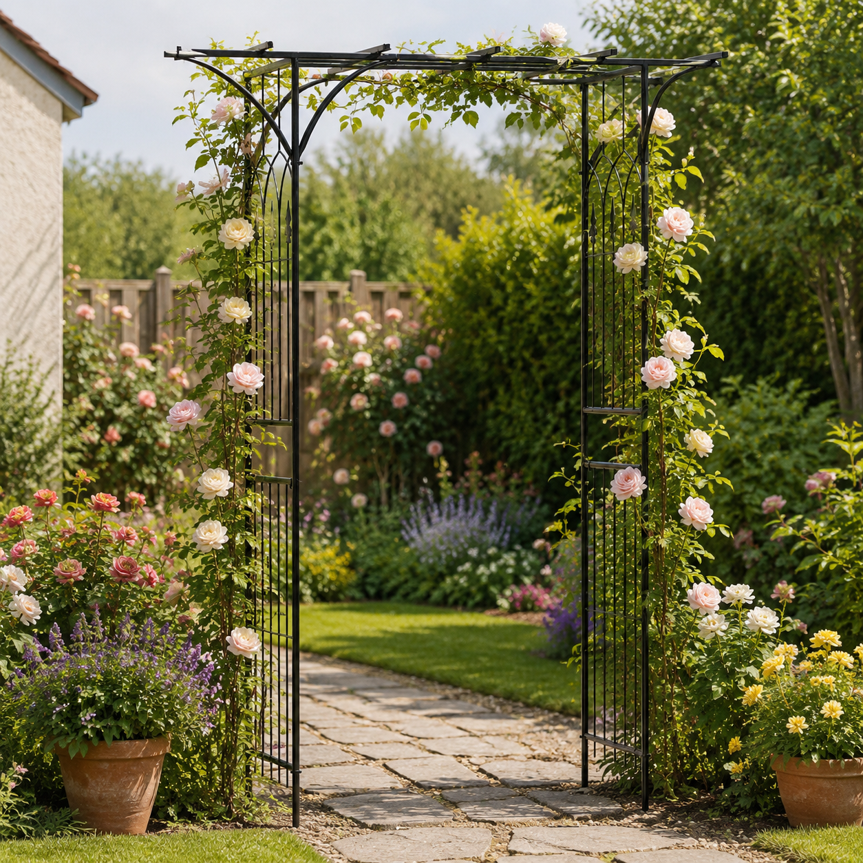Black Metal Garden Arch Trellis