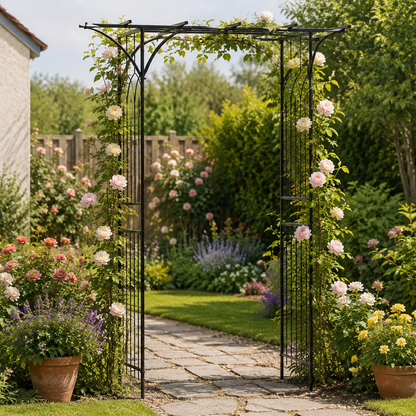 Black Metal Garden Arch Trellis