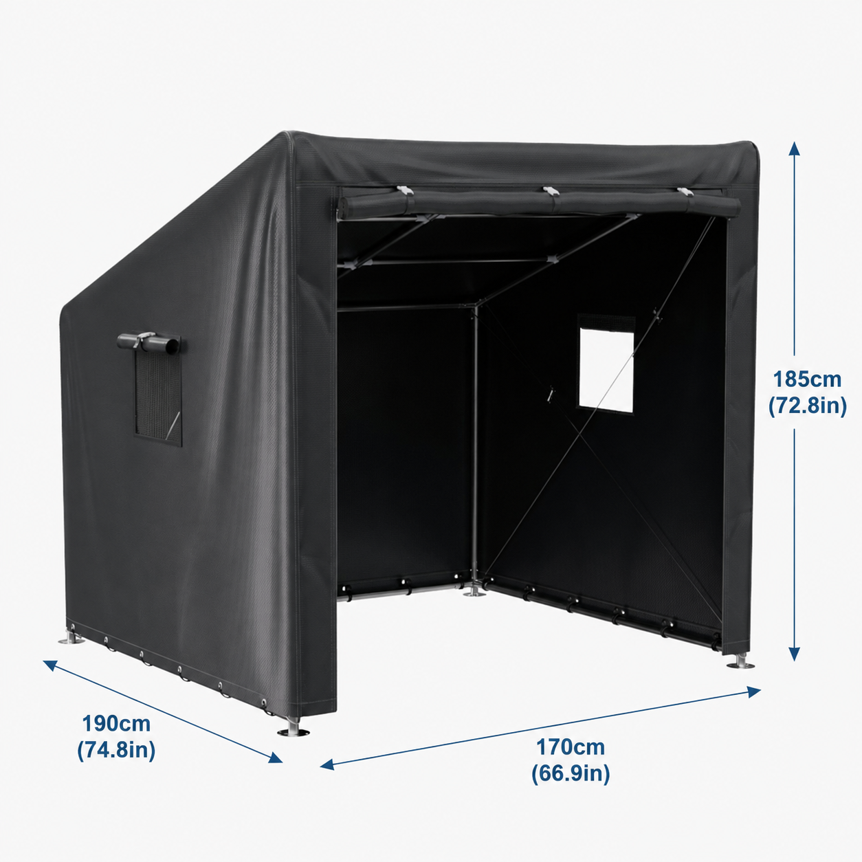 Large Outdoor Bicycle Storage Shed with Waterproof PE Fabric