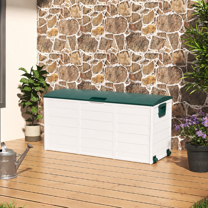 290L Waterproof Large Plastic Garden Storage Box with Wheels