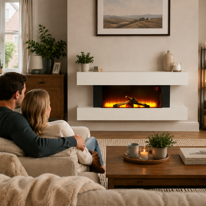 52 Inch Contemporary Wall Mounted/Freestanding Fireplace Mantel