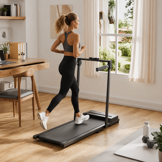 Treadmill with Side Handrails and Remote