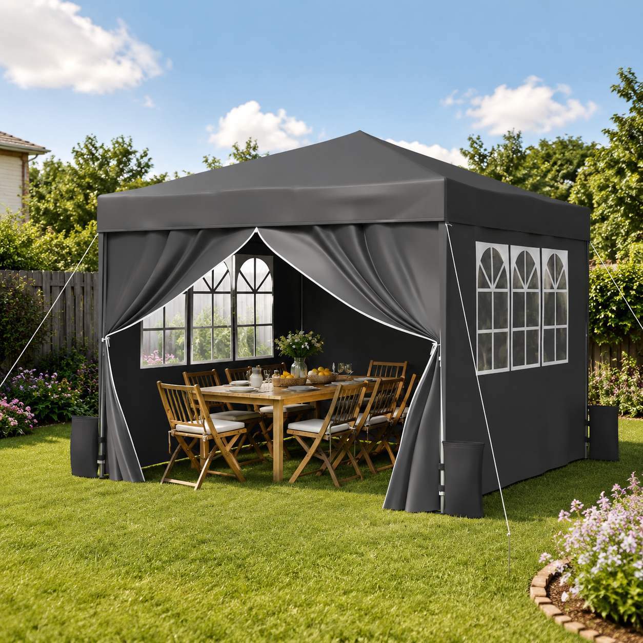10 x 10FT Pop up Canopy Tent with Sidewalls