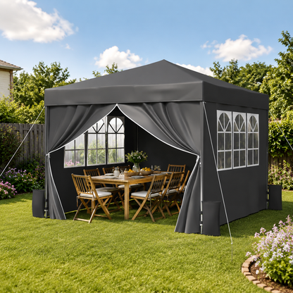 10 x 10FT Pop up Canopy Tent with Sidewalls