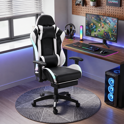 Ergonomic Gaming Chair with RGB Light & Massage Lumbar