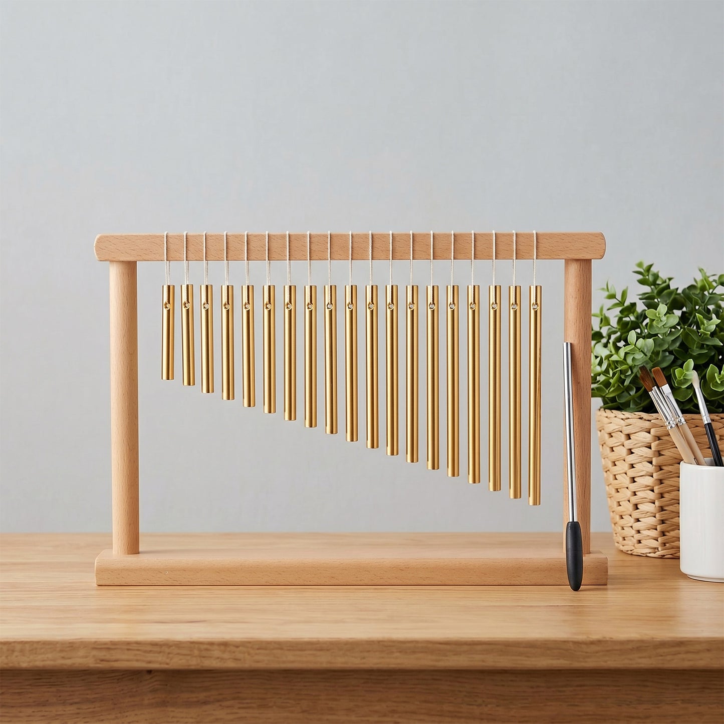 20-Note Desktop Single-Row Bar Chime with Small Mallet