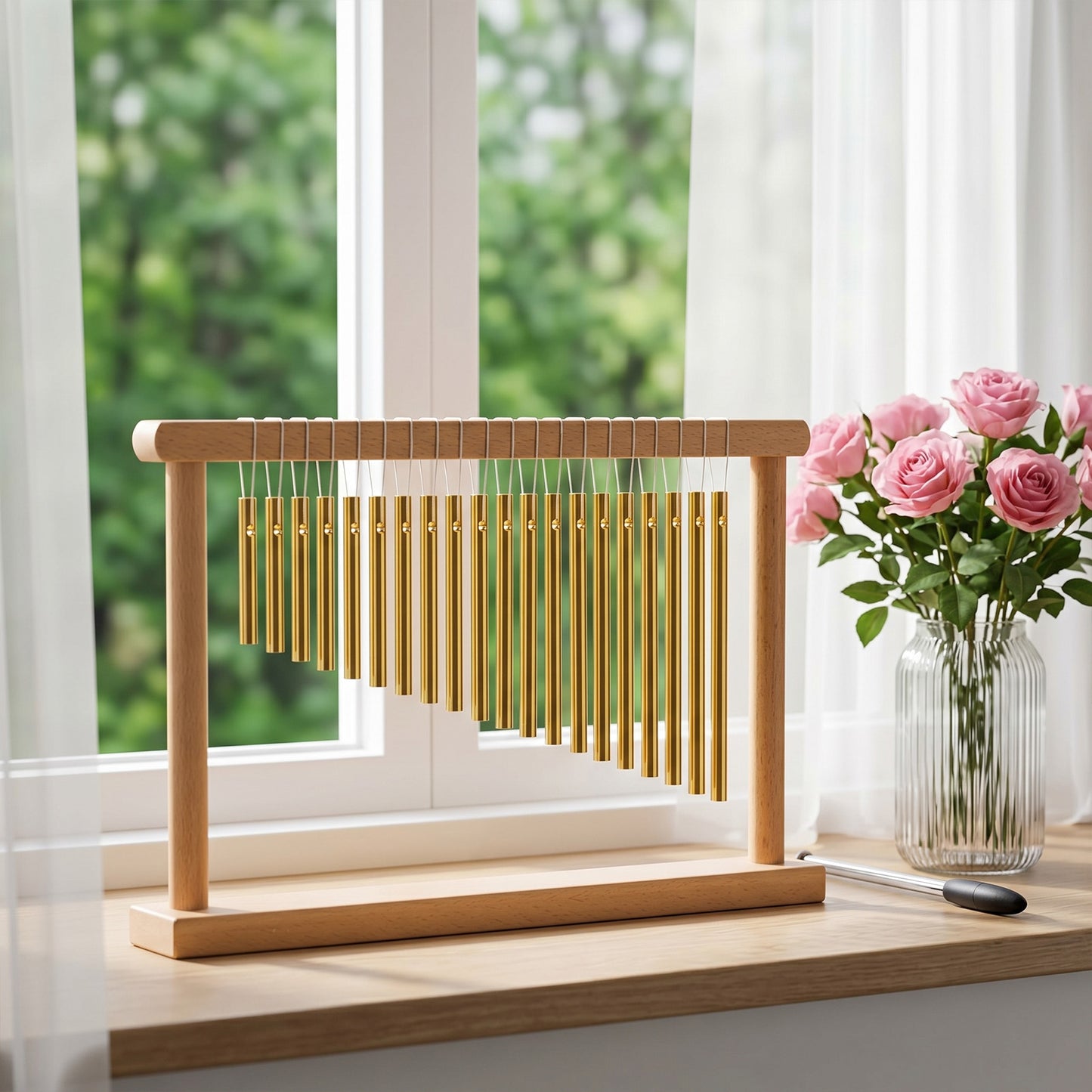 20-Note Desktop Single-Row Bar Chime with Small Mallet