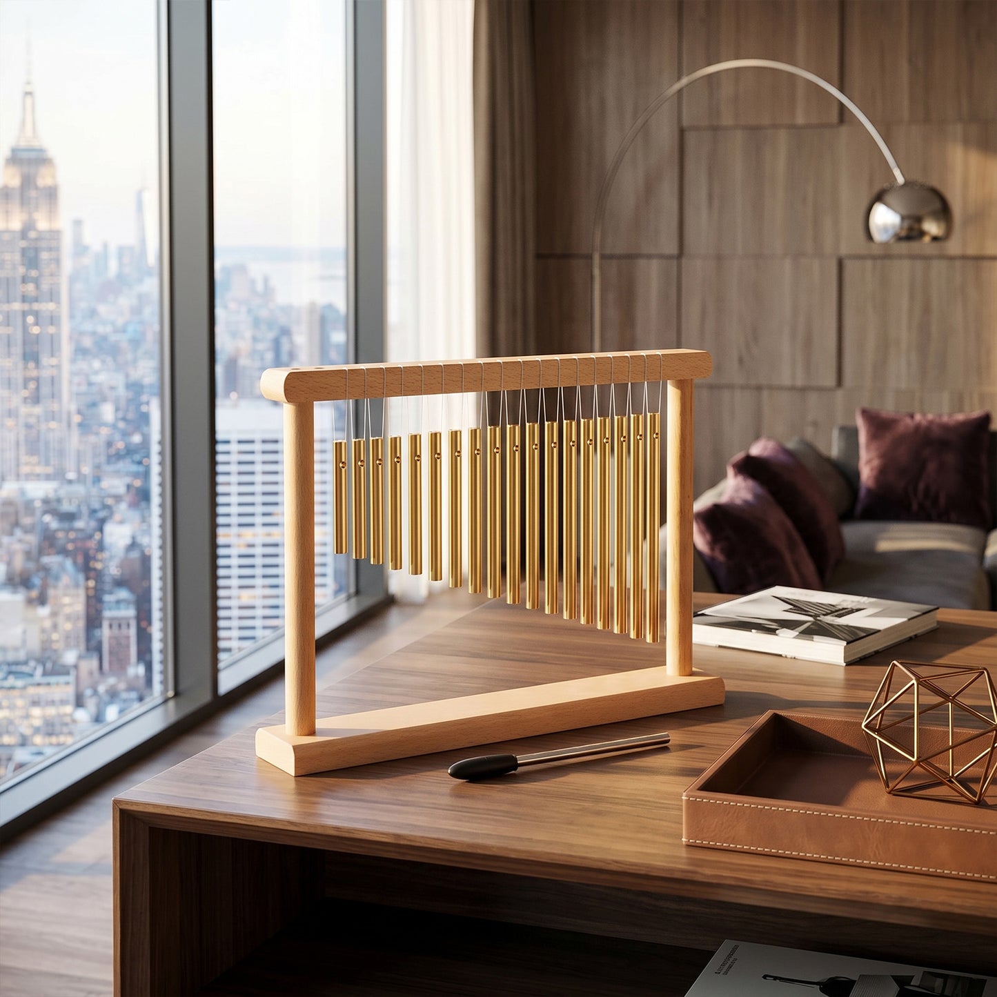 20-Note Desktop Single-Row Bar Chime with Small Mallet