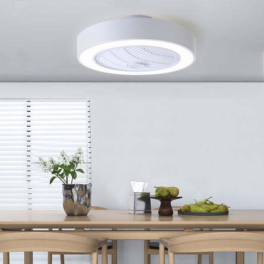 Acrylic ceiling fan features integrated LED lighting