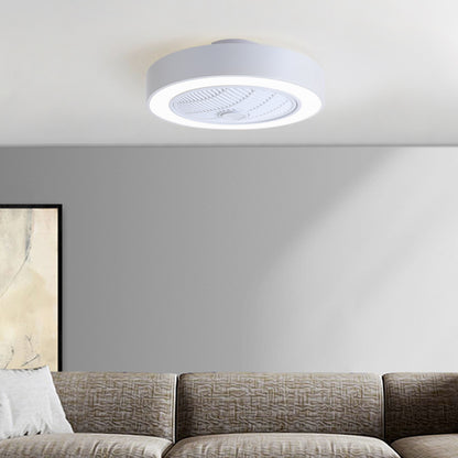 Acrylic ceiling fan features integrated LED lighting