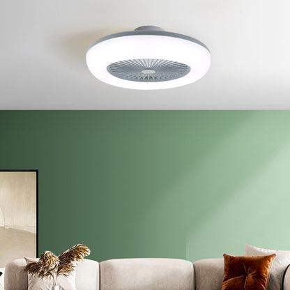 Round Acrylic Ceiling Fan with Built-in LED Light and Remote