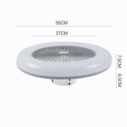 Round Acrylic Ceiling Fan with Built-in LED Light and Remote