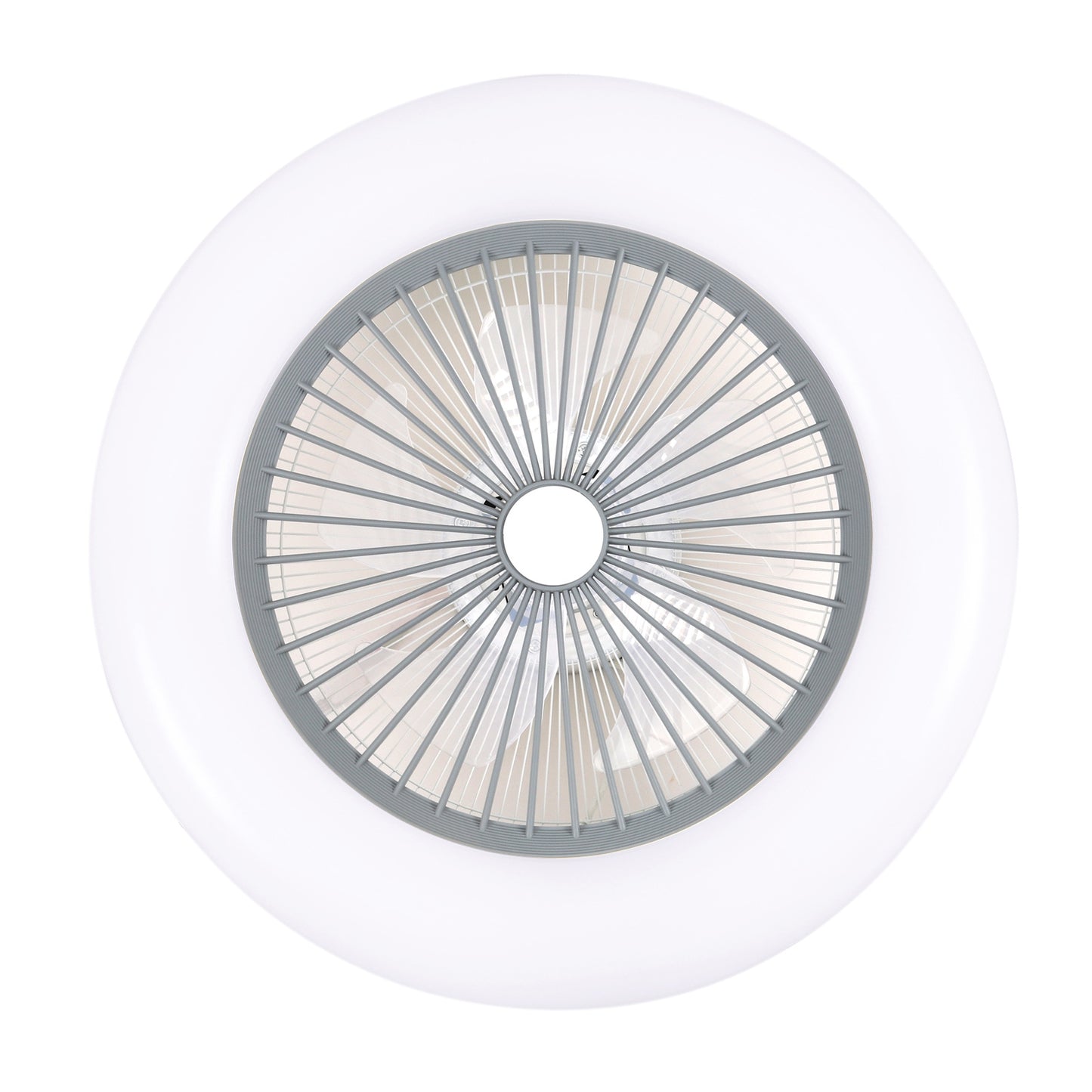 Round Acrylic Ceiling Fan with Built-in LED Light and Remote