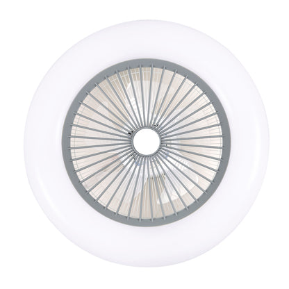 Round Acrylic Ceiling Fan with Built-in LED Light and Remote