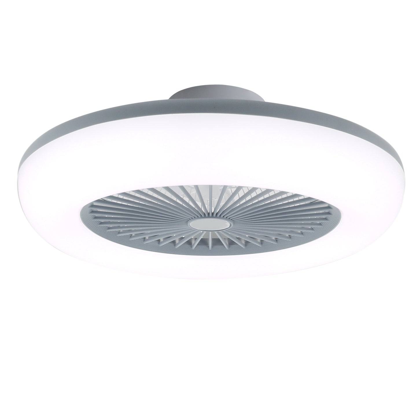 Round Acrylic Ceiling Fan with Built-in LED Light and Remote