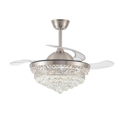42" Crystal LED Ceiling Fan with 3 Color Lights