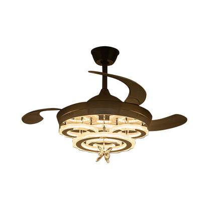 3 Light Changing Acrylic Ceiling Fan for Bedroom Living Room