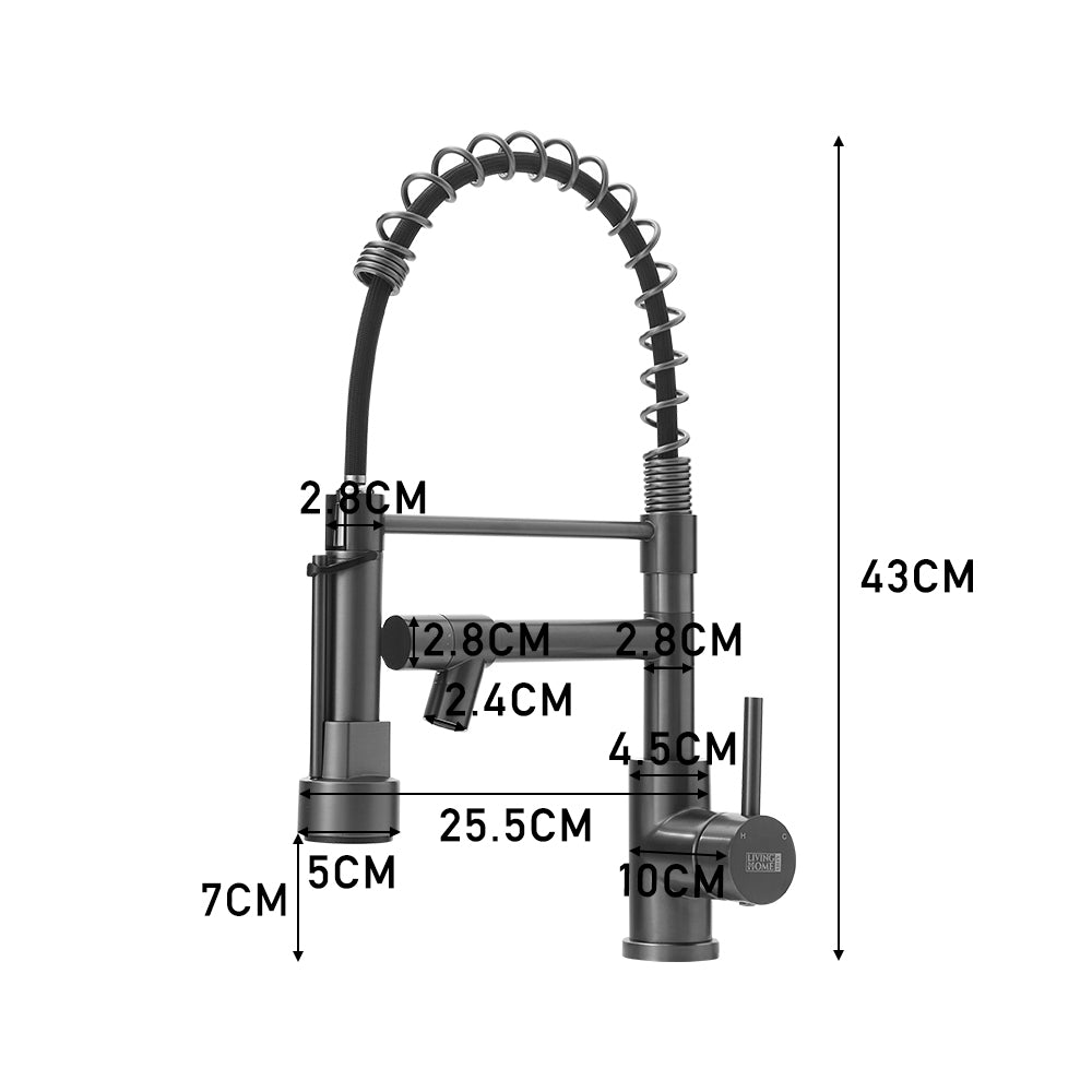 Tainless Steel Kitchen Faucet with Pull Down Spring Spout and Pot Filler
