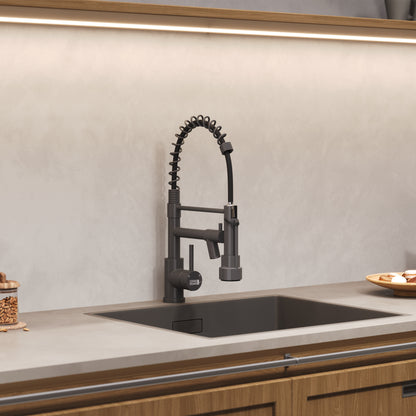 Tainless Steel Kitchen Faucet with Pull Down Spring Spout and Pot Filler