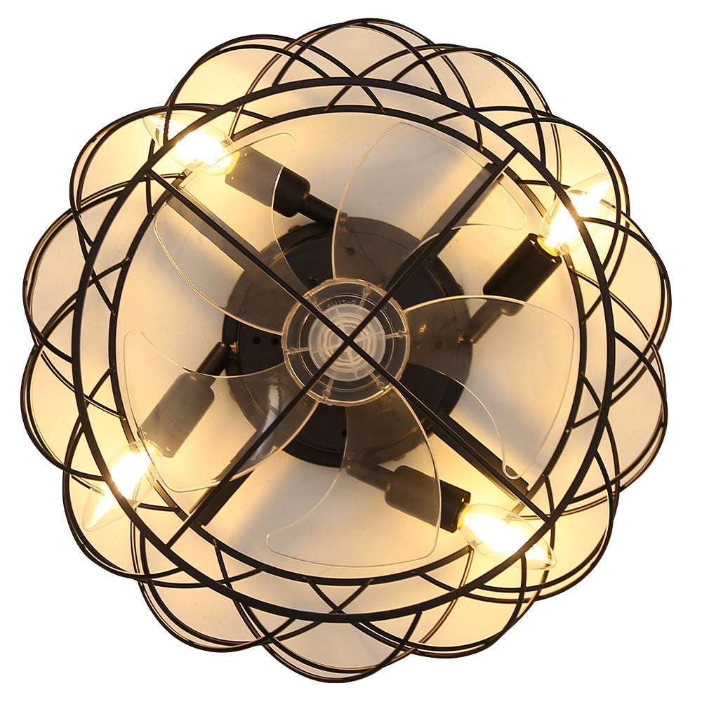 Black Cage Ceiling Fan Light