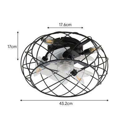 Black Cage Ceiling Fan Light