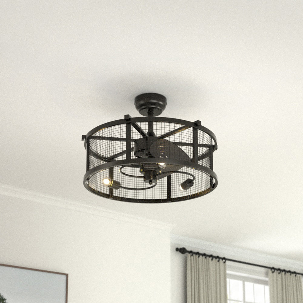 Metal Industrial Ceiling Fan Light