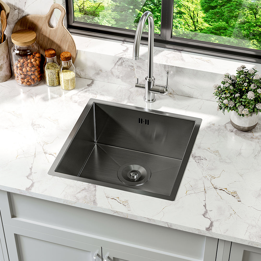 Black Single Bowl Stainless Steel Sink