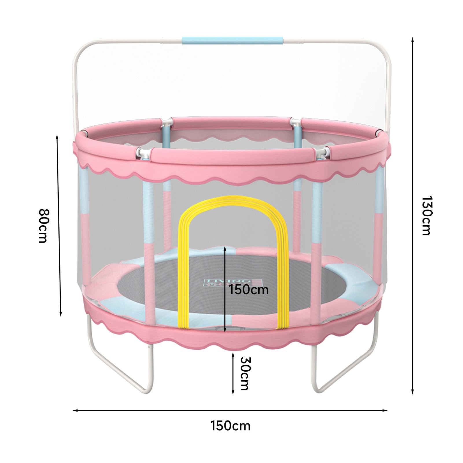 130CM Height Outdoor Trampoline Balance Bar Safety Net