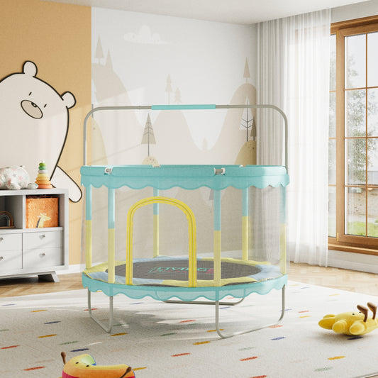 130CM Height Outdoor Kids Trampoline with Balance Bar and Safety Net