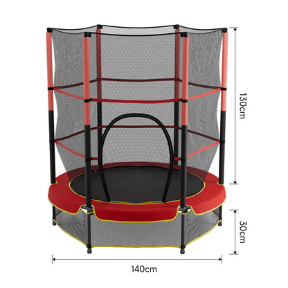 Red Outdoor Kids Trampoline with Safety Net