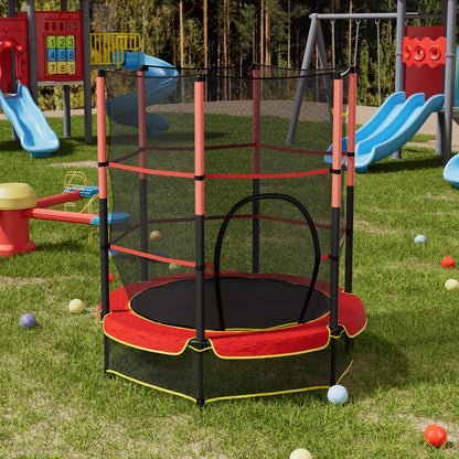 Red Outdoor Kids Trampoline with Safety Net