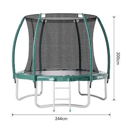 8FT Outdoor Enclosure Trampoline with Ladder