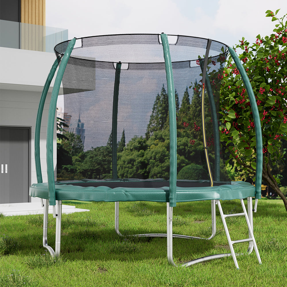 8FT Outdoor Enclosure Trampoline with Ladder