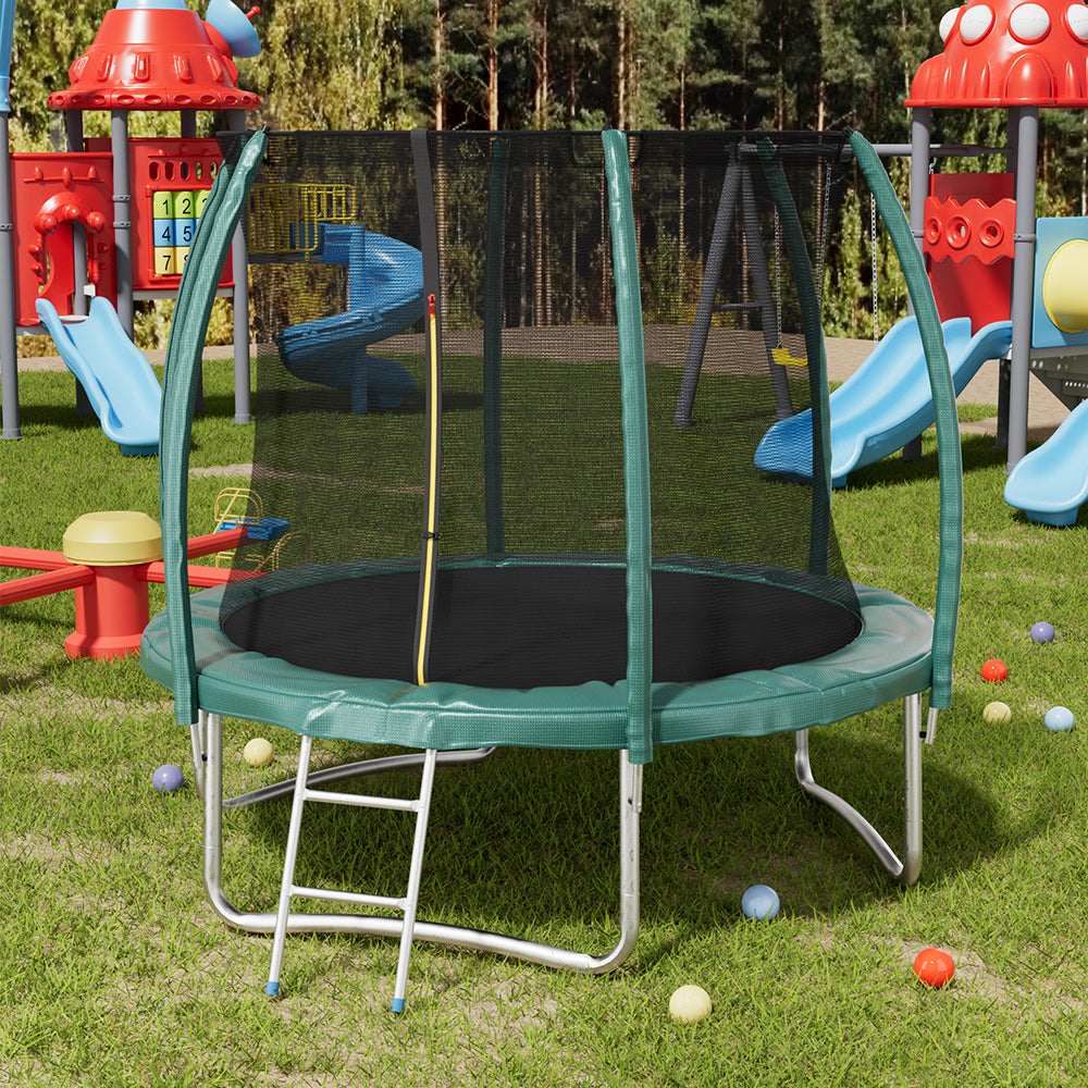 8FT Outdoor Enclosure Trampoline with Ladder