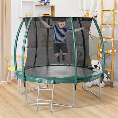 8FT Outdoor Enclosure Trampoline with Ladder