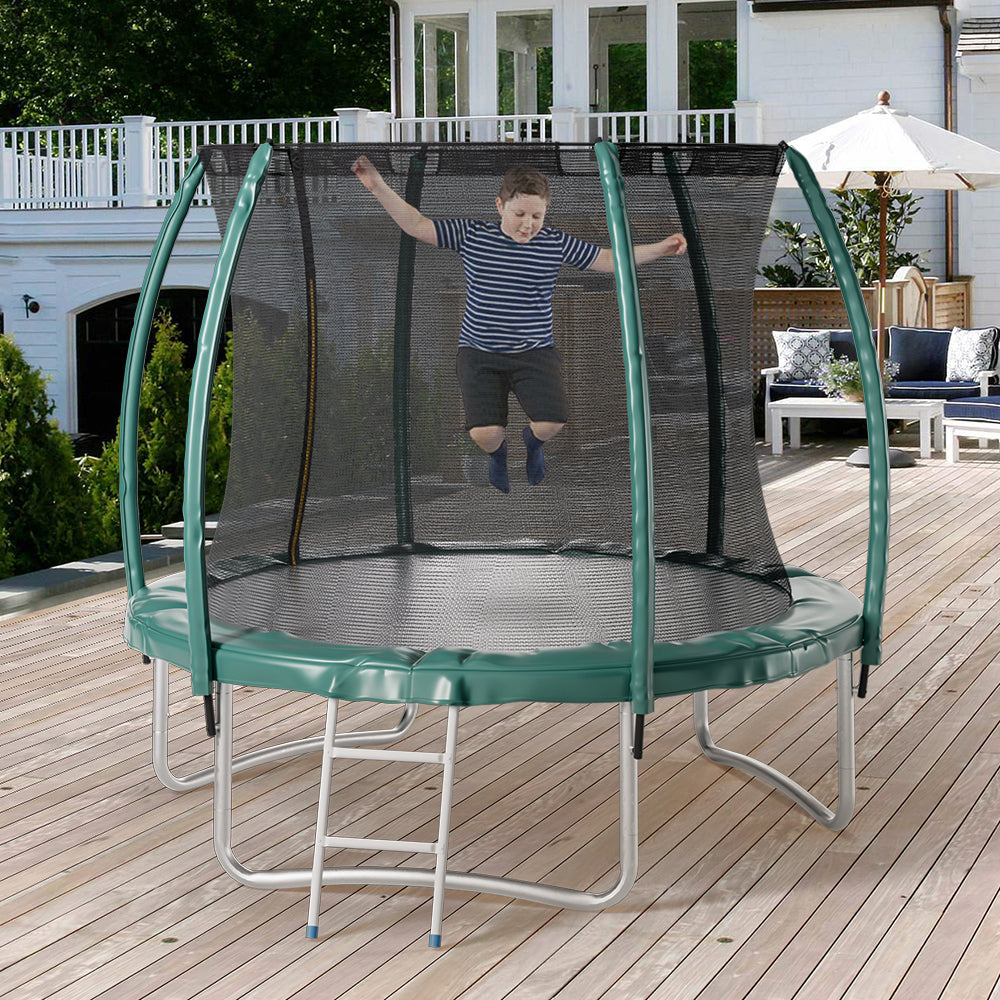 8FT Outdoor Enclosure Trampoline with Ladder