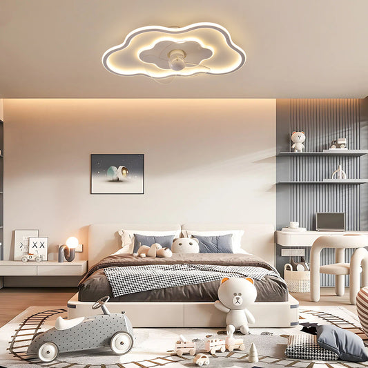 Cloud-Shaped Ceiling Mount LED Fan Light