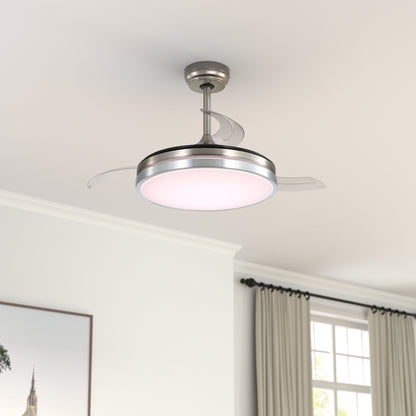42inch Acrylic Ceiling Fan Light with Retracted Blades