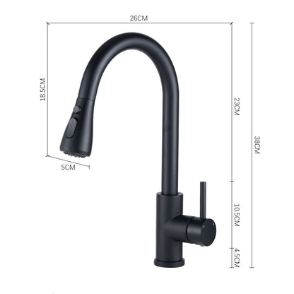 Retractable Commercial Pulldown Kitchen Faucet