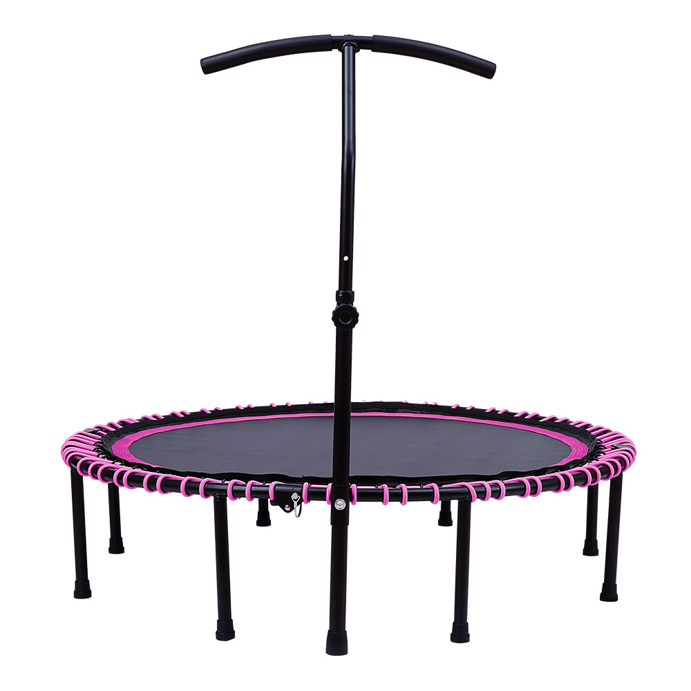 48in Bungee Cords Foldable Round Trampoline with Adjustable T-Handle Bar