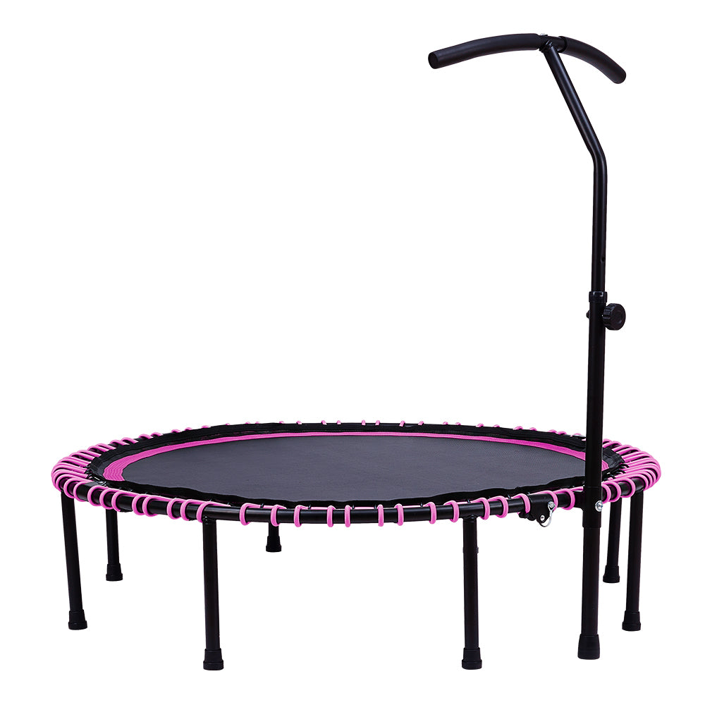 48in Bungee Cords Foldable Round Trampoline with Adjustable T-Handle Bar
