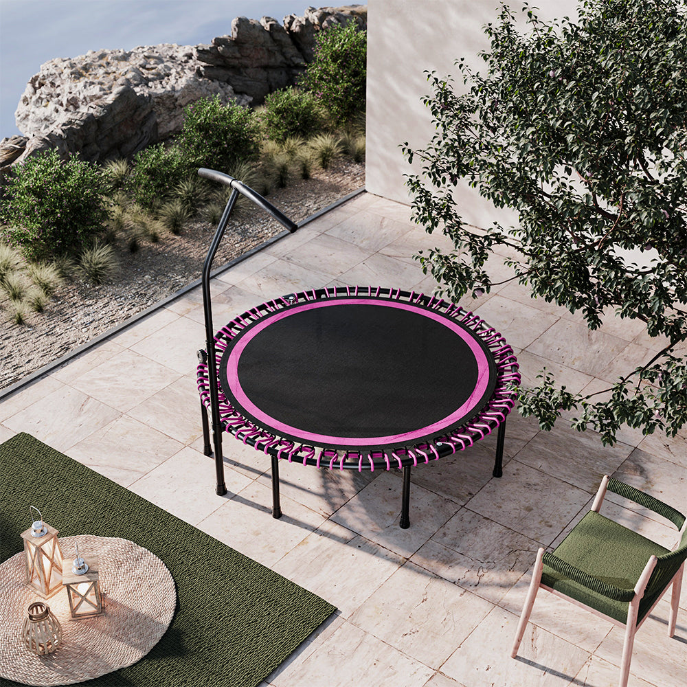 48in Bungee Cords Foldable Round Trampoline with Adjustable T-Handle Bar